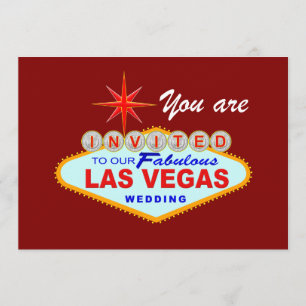 Las Vegas Hochzeits-Einladung BURGUND Einladung