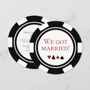 Las Vegas Hochzeits-Elopement-Ankündigung Poker Einladung