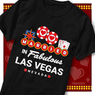 Las Vegas Hochzeitsankündigung Verheiratetes Paar T-Shirt