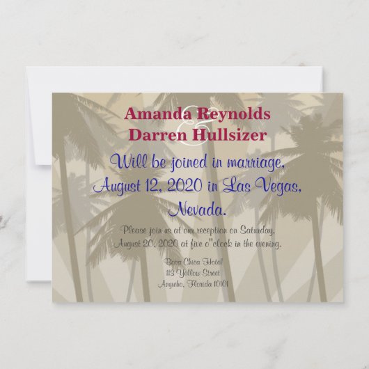 Las Vegas Hochzeitseinladungen - 4,5 Zoll x 6,25 Z Einladung (Rückseite)