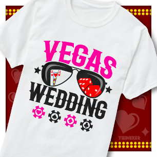 Las Vegas Hochzeitsfeier Casino Sonnenbrille Verhe T-Shirt