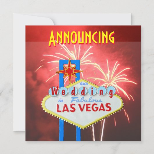 Las Vegas Hochzeitsfeuerwerk Einladung (Vorderseite)