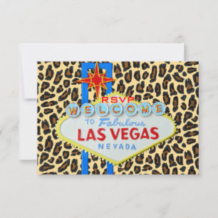 Las Vegas Hochzeitsgast RSVP Leopardendruck Einladung