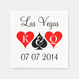 Las Vegas Hochzeitsnapkins mit Monogramm-Anzügen Serviette