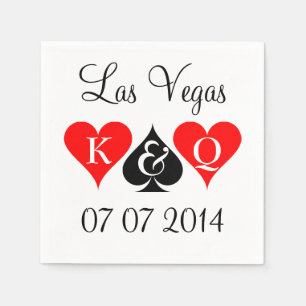 Las Vegas Hochzeitsnapkins mit Monogramm-Anzügen Serviette