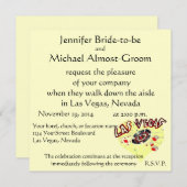 Las Vegas Hochzeitspastel Gelbes Herz Einladung (Vorne/Hinten)