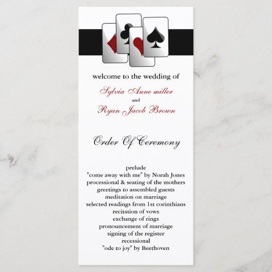 Las Vegas Hochzeitsprogramme Programm (Vorderseite)