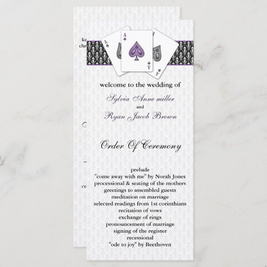 Las Vegas Hochzeitsprogramme Programm (Vorne/Hinten)