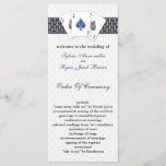 Las Vegas Hochzeitsprogramme Programm<br><div class="desc">Las Vegas Hochzeitsprogramme in marineblau mit 3 Asse und einer Touch Damast.</div>