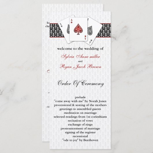 Las Vegas Hochzeitsprogramme Programm (Vorne/Hinten)