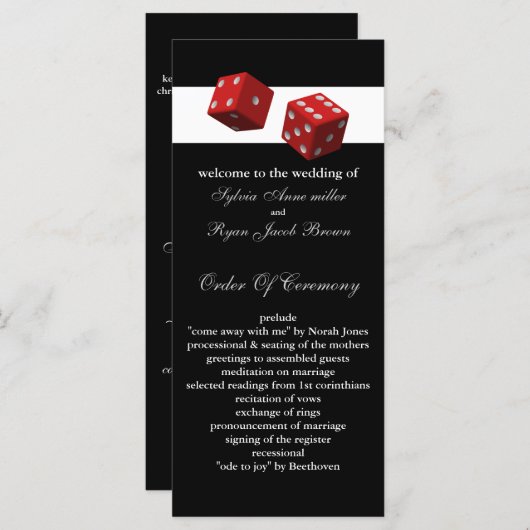 Las Vegas Hochzeitsprogramme Programm (Vorne/Hinten)