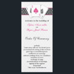 Las Vegas Hochzeitsprogramme Programm<br><div class="desc">Pink Las Vegas Hochzeitsprogramme mit 3 Asse und einer Touch Damast .Matching Produkte auch erhältlich</div>