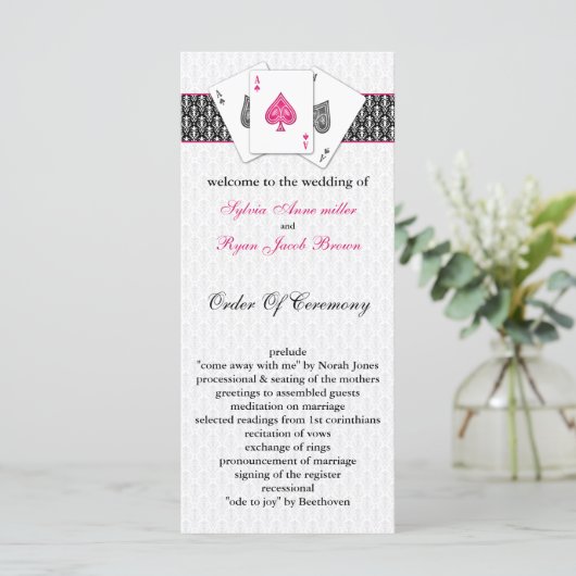 Las Vegas Hochzeitsprogramme Programm (Stehend Vorderseite)