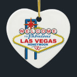 Las Vegas Honeymoon Keramikornament<br><div class="desc">Retro Vegas Design</div>