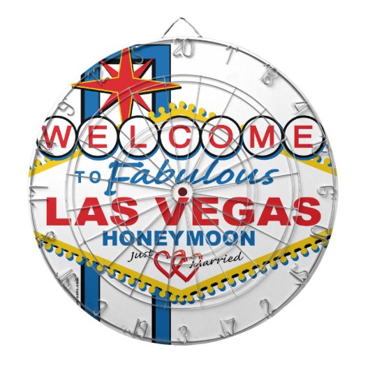 Las Vegas Honeymoon Retro Dartscheibe (vorne)