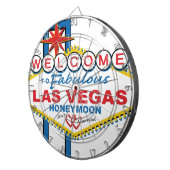 Las Vegas Honeymoon Retro Dartscheibe (Vorderseite rechts)