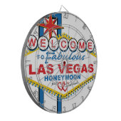 Las Vegas Honeymoon Retro Dartscheibe (Vorderseite Links)