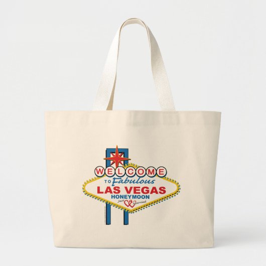 Las Vegas Honeymoon Retro Jumbo Stoffbeutel (Vorne)