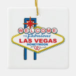 Las Vegas Honeymoon Retro Keramikornament<br><div class="desc">Las Vegas Honeymoon Design</div>