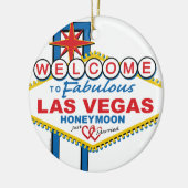 Las Vegas Honeymoon Retro Keramikornament (Links)