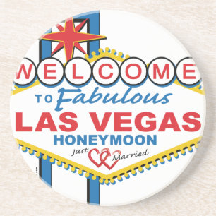 Las Vegas Honeymoon Retro Untersetzer