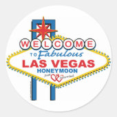 Las Vegas Honeymoon Runder Aufkleber (Vorderseite)