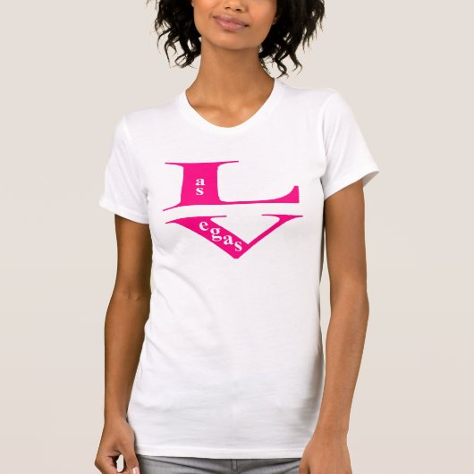Las Vegas Hot Pink Ladys Lässig Scoop T-Shirt (Vorderseite)