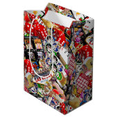 Las Vegas Icons ~ Gamblers Freude Mittlere Geschenktüte (Rückseite Schrägansicht)