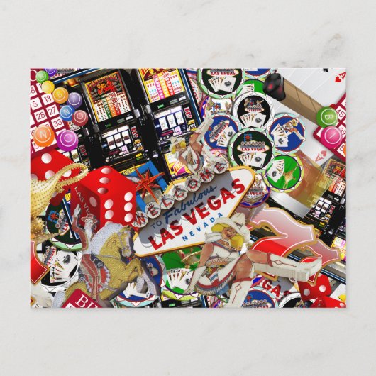 Las Vegas Icons ~ Gamblers Freude Postkarte (Vorderseite)