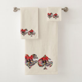 Las Vegas Icons Playing Kartenformen Badhandtuch Set