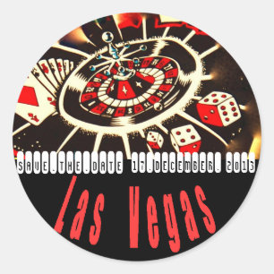 Las Vegas Icons Wedding Plans Runder Aufkleber