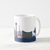 Las Vegas illustrierte Skyline Kaffeetasse (VorderseiteRechts)