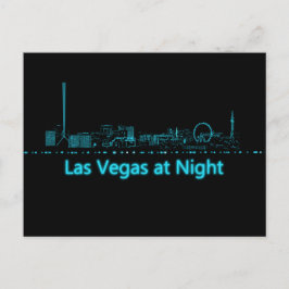 Las Vegas in der Nacht Postkarte
