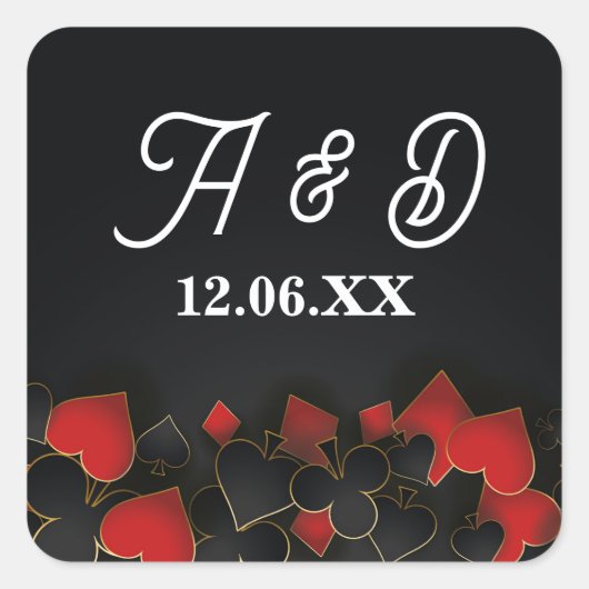 Las Vegas Initials Stickers Labels Casino Nacht (Vorderseite)