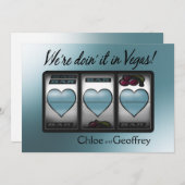 Las Vegas Jackpot Hearts Wedding Caspian Einladung (Vorne/Hinten)