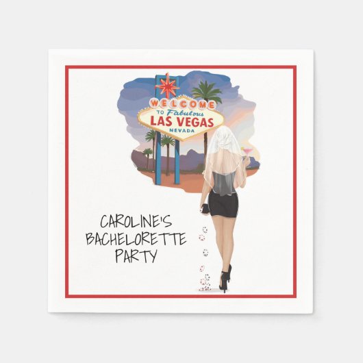 Las Vegas Junggeselinnen-Abschied Blond Bride Serviette (Vorderseite)