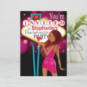 Las Vegas Junggeselinnen-Abschied fuschia Einladung (Stehend Vorderseite)