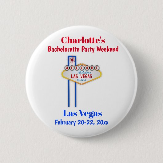 Las Vegas Junggeselinnen-Abschied Girls - Endeckst Button (Vorderseite)