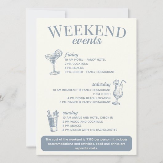 Las Vegas Junggeselinnen-Abschied Individuelle Rou Einladung (Rückseite)