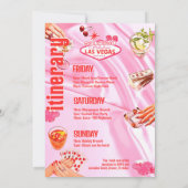 Las Vegas Junggeselinnen-Abschied Poker Itinerary Einladung (Rückseite)