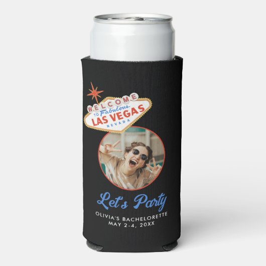 Las Vegas Junggeselinnen-Abschied Pool Day Gefalle Selters Dosenkühler (Seltzer Rückseite)