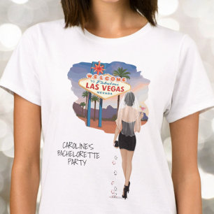 Las Vegas Junggesellinnenabschied Braut mit schwar T-Shirt