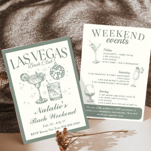 Las Vegas Junggesellinnenabschied Getränkeplan Einladung