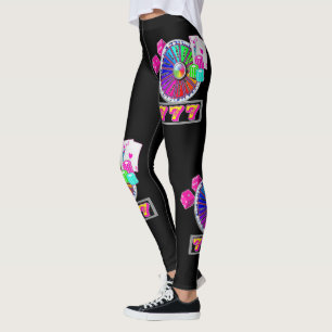 Las Vegas-Kasino-Karten-Chip-Würfel 7 und Rad Leggings