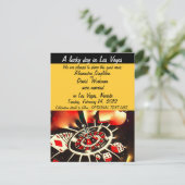 Las Vegas-Kasino-Thema-Heirat-Mitteilung Einladung (Stehend Vorderseite)