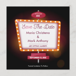 Las Vegas Kasino Thema Save The Date Ankündigung