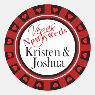 Las Vegas Kristen & Josh Casino Chip Envelope Runder Aufkleber