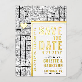 Las Vegas Liebe Locator | Hochzeitsstichtag speich Folieneinladung