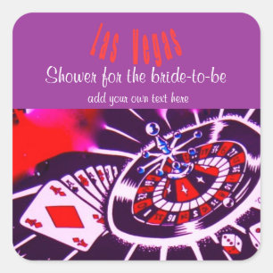 Las Vegas Lila Passion Party für die Braut Quadratischer Aufkleber