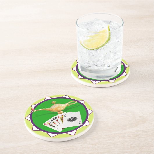 Las Vegas Magic Lamp Poker Chip Getränkeuntersetzer (Seite)